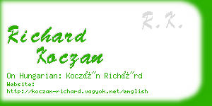 richard koczan business card
